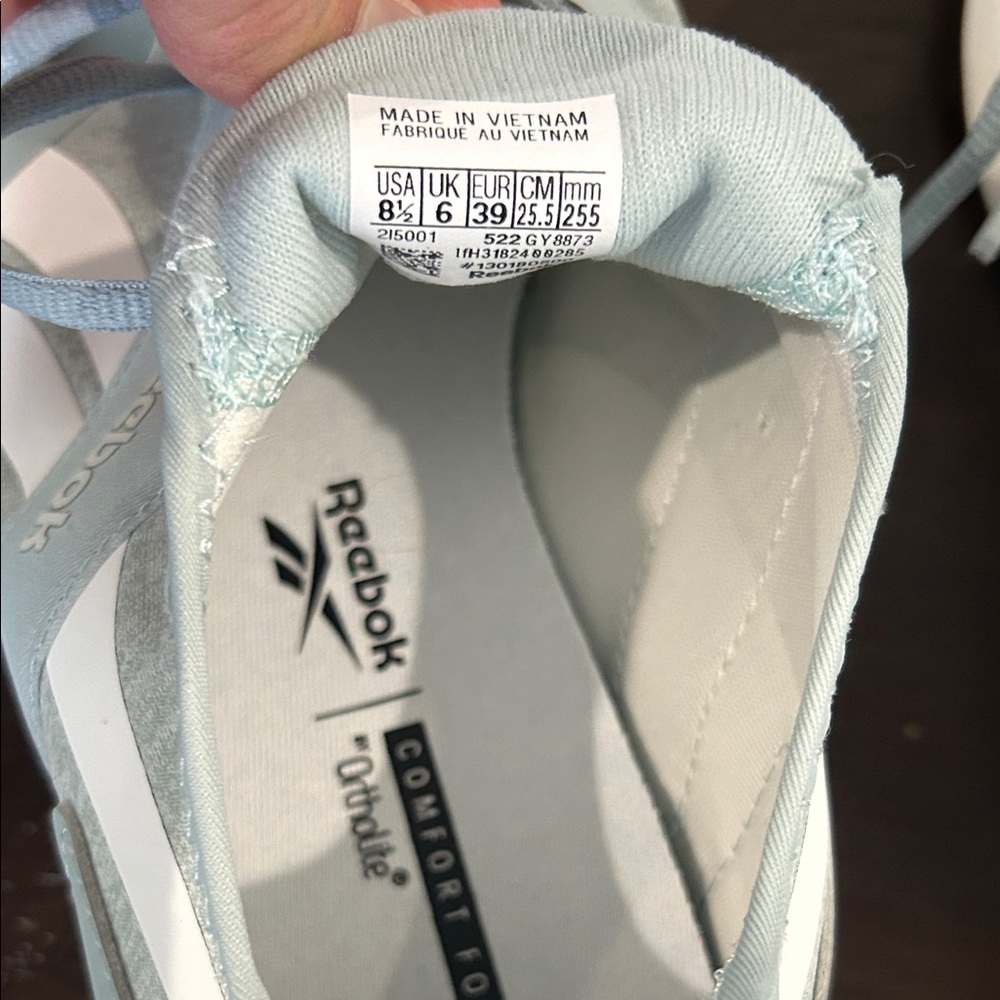 Reebok Sky Blue and White Athletic Shoes - Picture 5 of 5